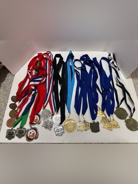 Large Lot of 22 Youth Sports Medals – Soccer & Invitational Awards